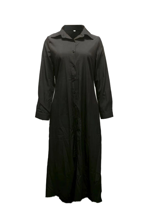 Robe-Chemise Longue — Fente Latérale