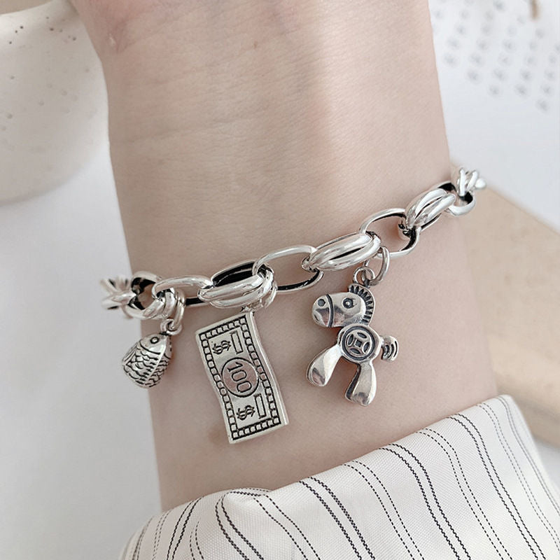 Bracelet Porte-Bonheur Vintage — Argent 925