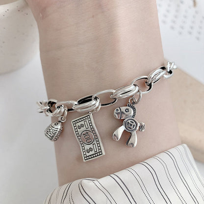 Bracelet Porte-Bonheur Vintage — Argent 925