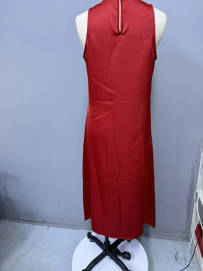 Robe Celeste — Satinée avec Fente