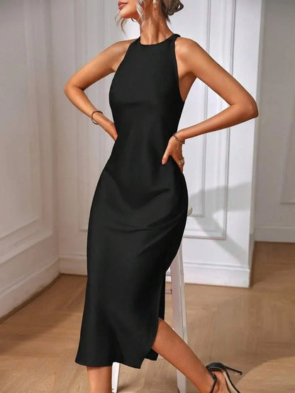 Robe Celeste — Satinée avec Fente