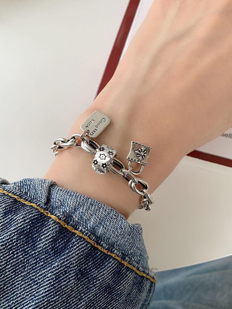 Bracelet Porte-Bonheur Vintage — Argent 925