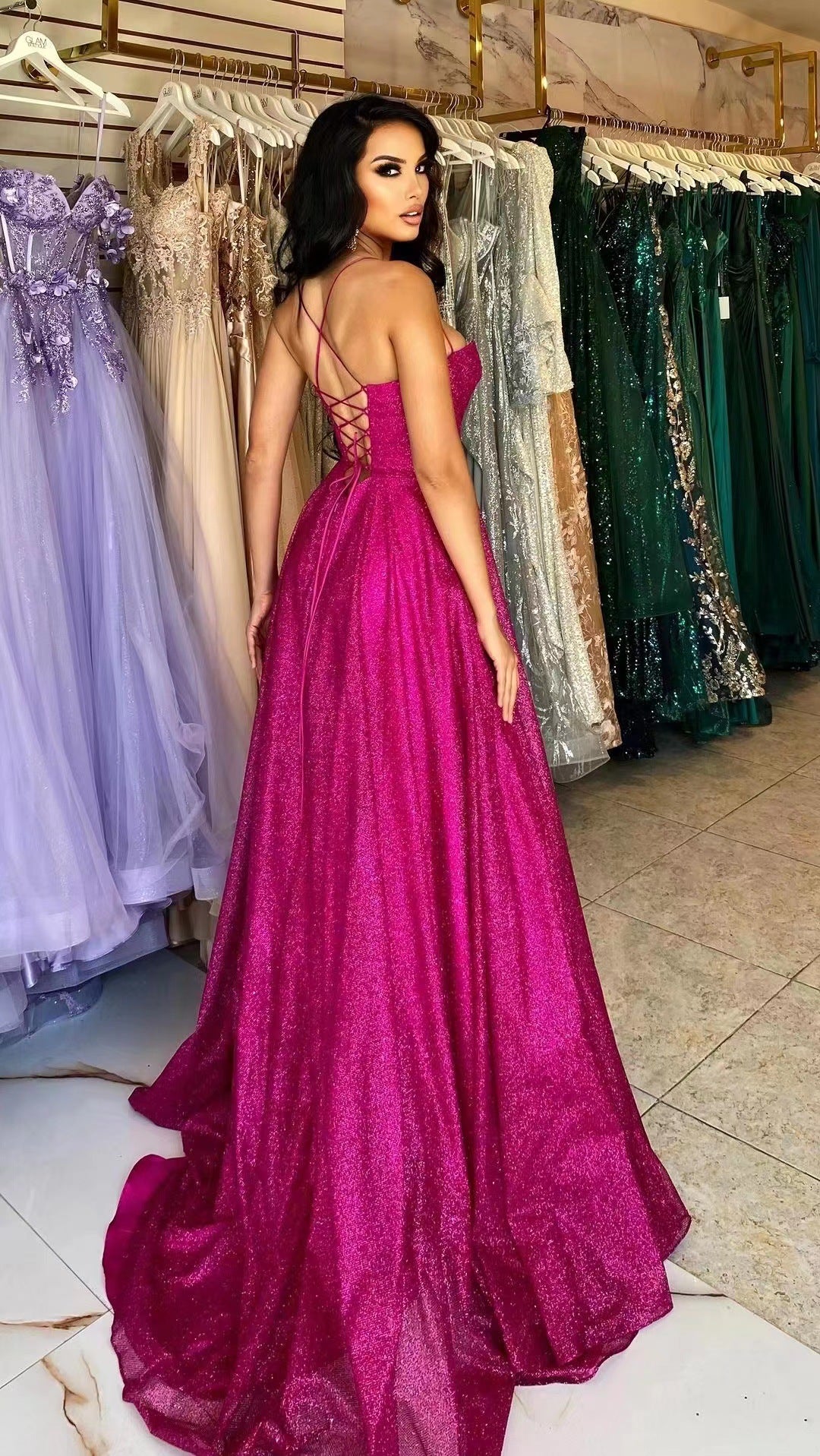 Robe Longue Dorée — À Bretelles