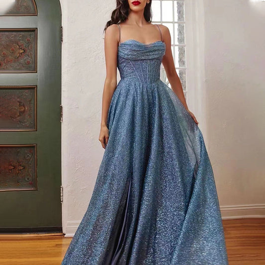 Robe Longue Dorée — À Bretelles