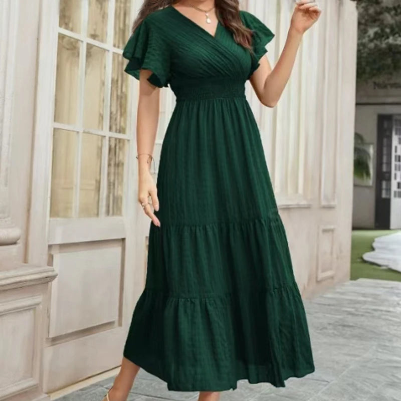Robe Maxi Verte — À Volants
