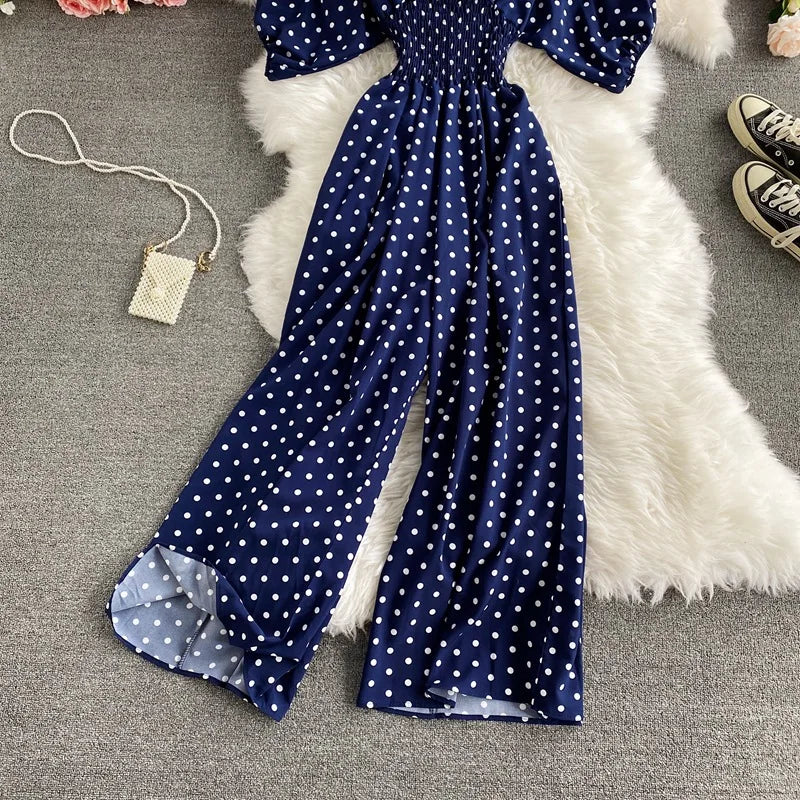 Combinaison Fluide à Pois — Col V