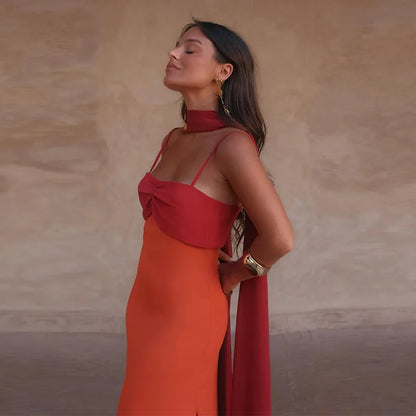 Robe Maxi Color Block — Fines Bretelles