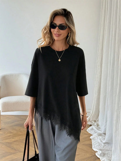 T-shirt Léonie — Léopard, Volants et Dentelle