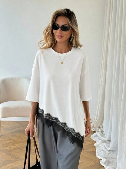 T-shirt Léonie — Léopard, Volants et Dentelle