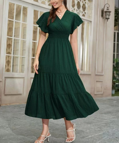 Robe Maxi Verte — À Volants