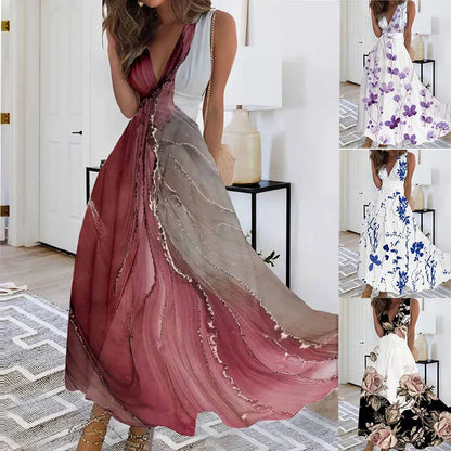 Robe Longue Fleurie — Taille Haute