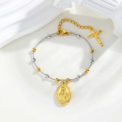 Bracelet Croix Foi — Acier Inoxydable