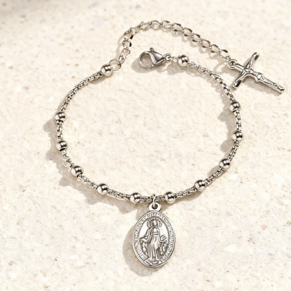 Bracelet Croix Foi — Acier Inoxydable