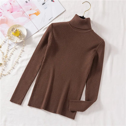 Pull Nora — Maille Côtelée à Col Roulé