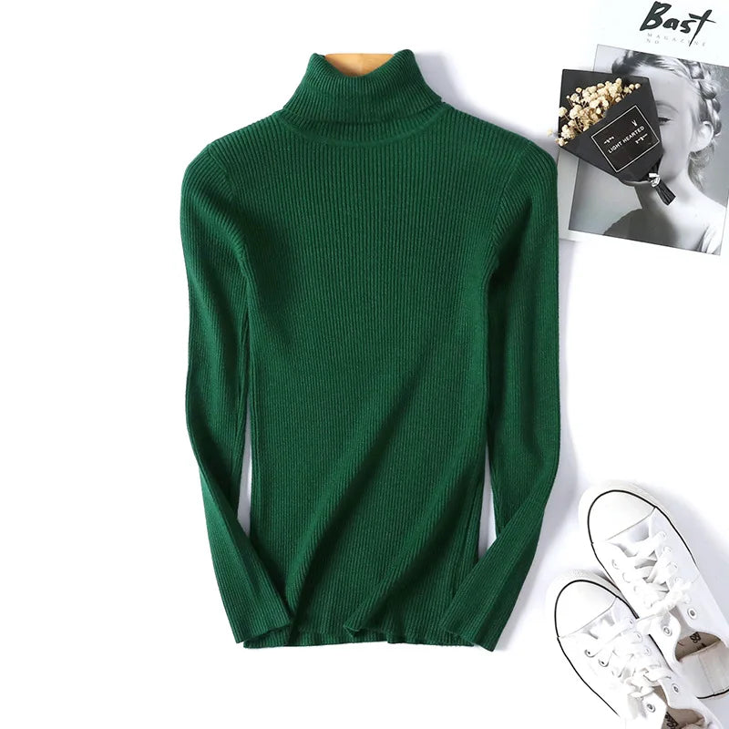 Pull Nora — Maille Côtelée à Col Roulé