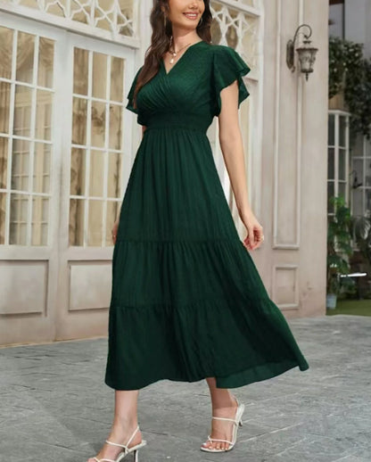 Robe Maxi Verte — À Volants