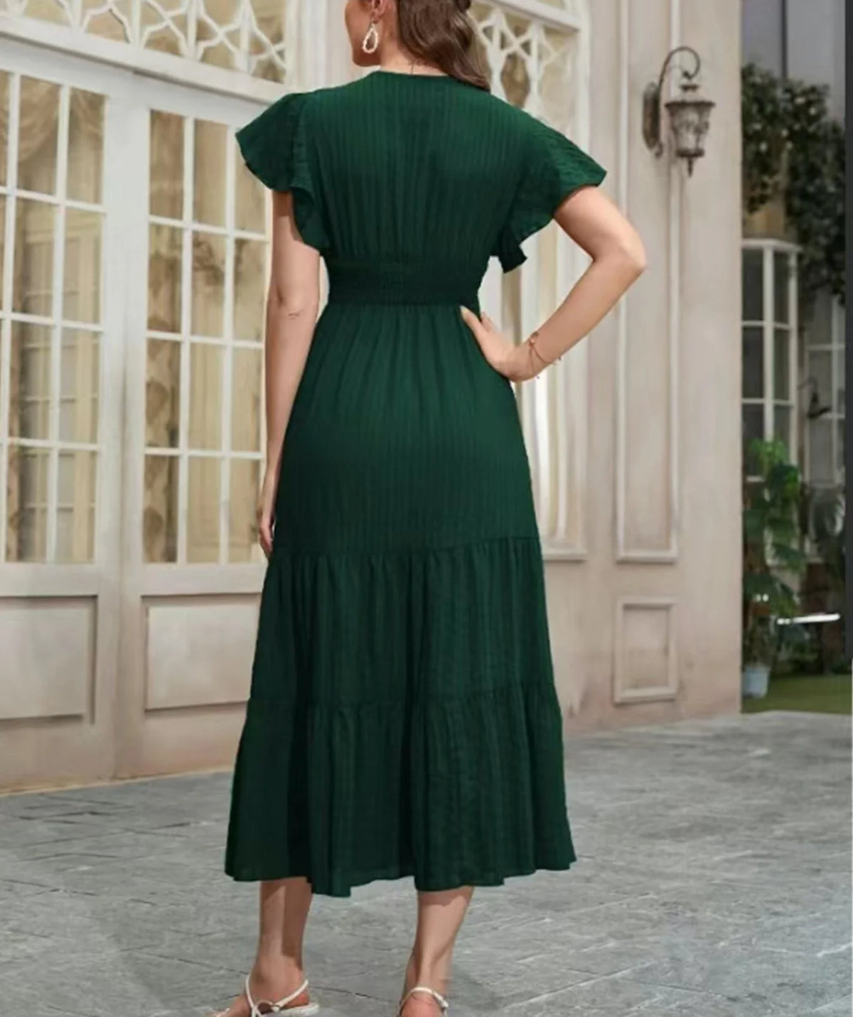 Robe Maxi Verte — À Volants