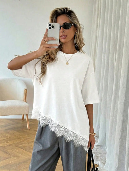 T-shirt Léonie — Léopard, Volants et Dentelle