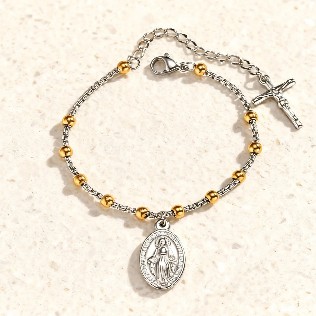 Bracelet Croix Foi — Acier Inoxydable