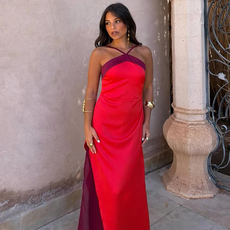 Robe Maxi Color Block — Fines Bretelles