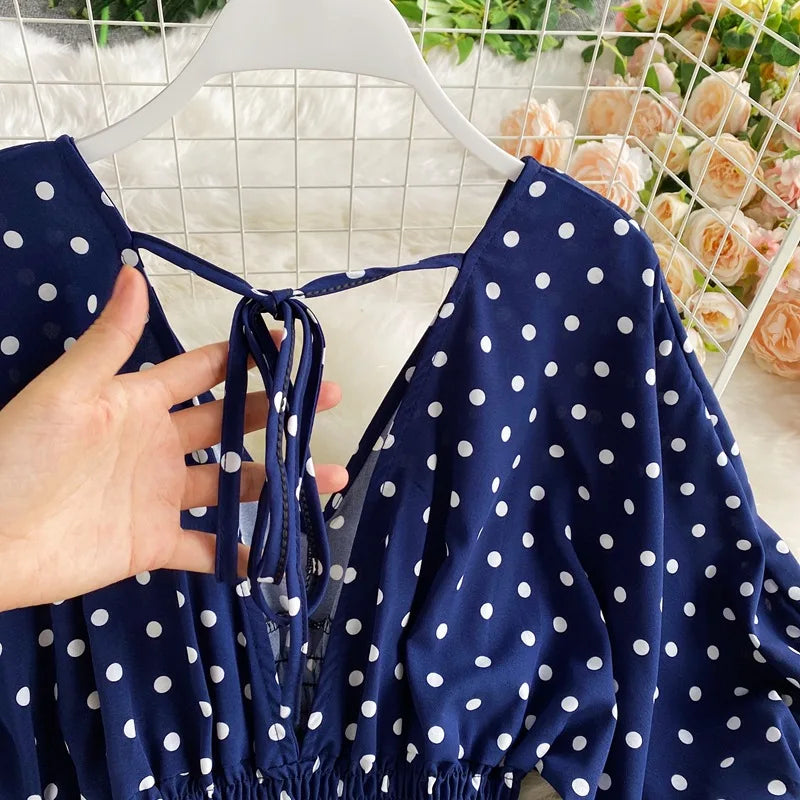 Combinaison Fluide à Pois — Col V