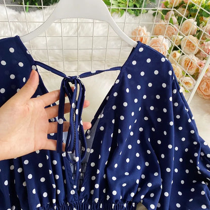 Combinaison Fluide à Pois — Col V