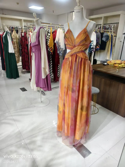 Robe Longue Fleurie en Tulle — Col Licou