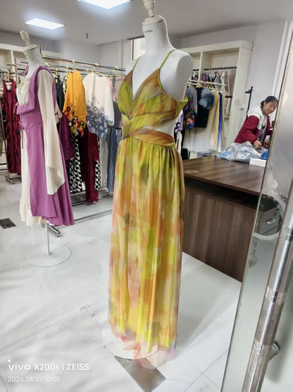 Robe Longue Fleurie en Tulle — Col Licou
