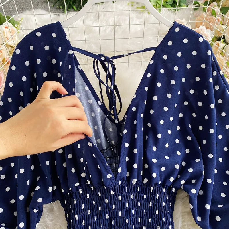 Combinaison Fluide à Pois — Col V