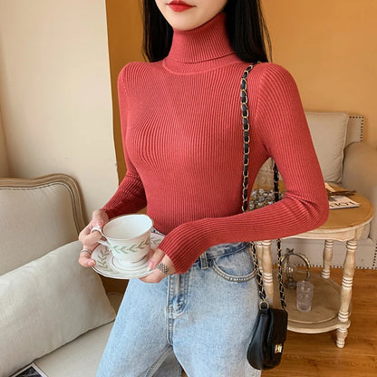 Pull Nora — Maille Côtelée à Col Roulé