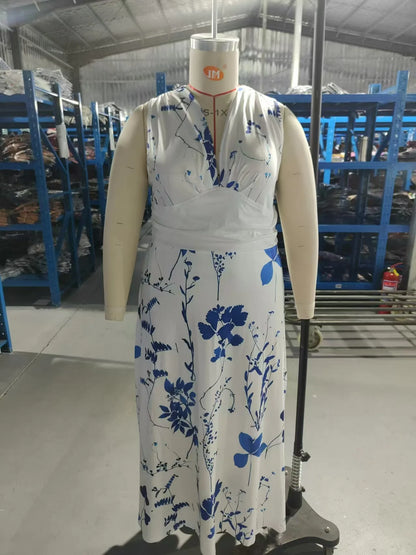 Robe Longue Fleurie — Taille Haute