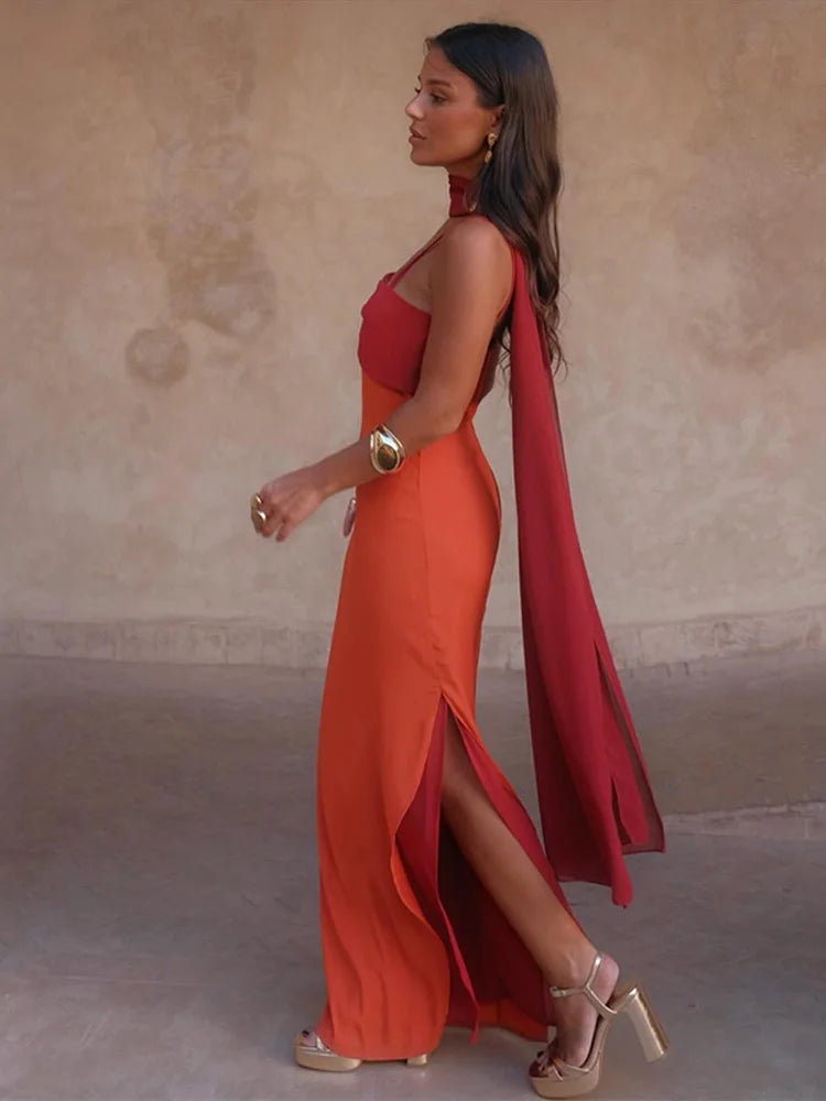 Robe Maxi Color Block — Fines Bretelles