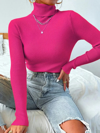Pull Nora — Maille Côtelée à Col Roulé