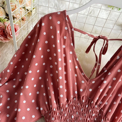 Combinaison Fluide à Pois — Col V