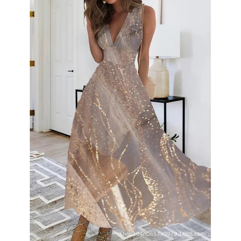 Robe Longue Fleurie — Taille Haute