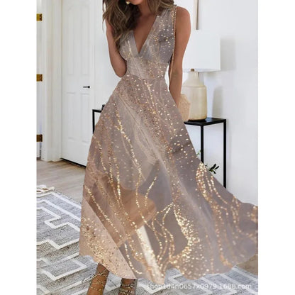 Robe Longue Fleurie — Taille Haute