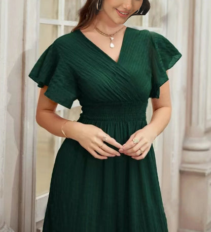Robe Maxi Verte — À Volants