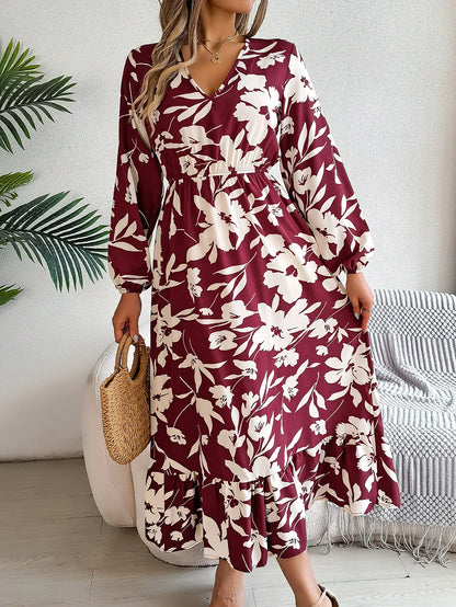 Robe Midi Fleurie — Froncée