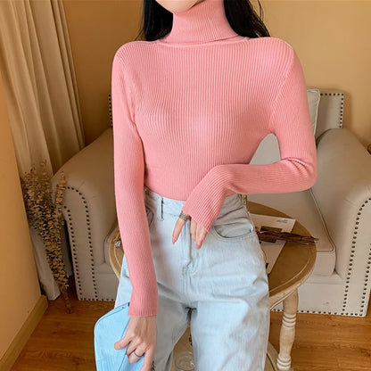 Pull Nora — Maille Côtelée à Col Roulé