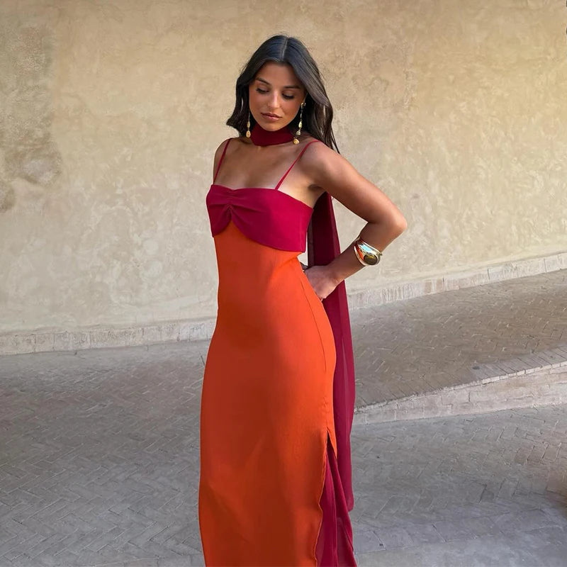 Robe Maxi Color Block — Fines Bretelles