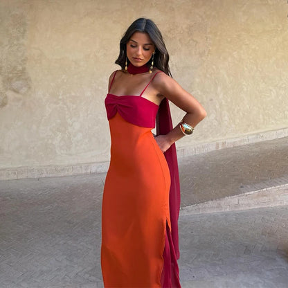 Robe Maxi Color Block — Fines Bretelles