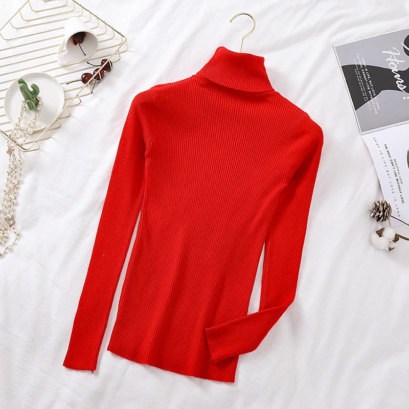 Pull Nora — Maille Côtelée à Col Roulé