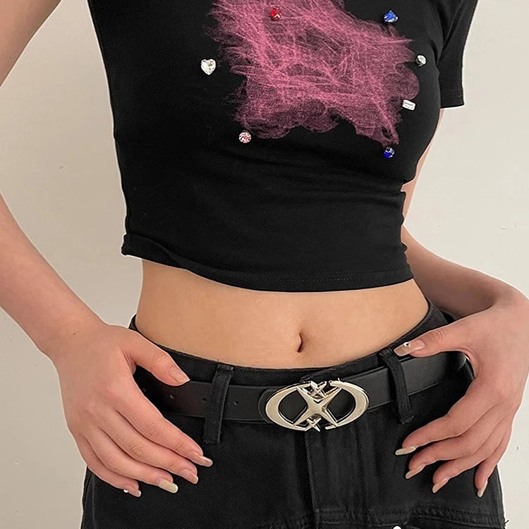 Ceinture Y2K — Similicuir pour Jean