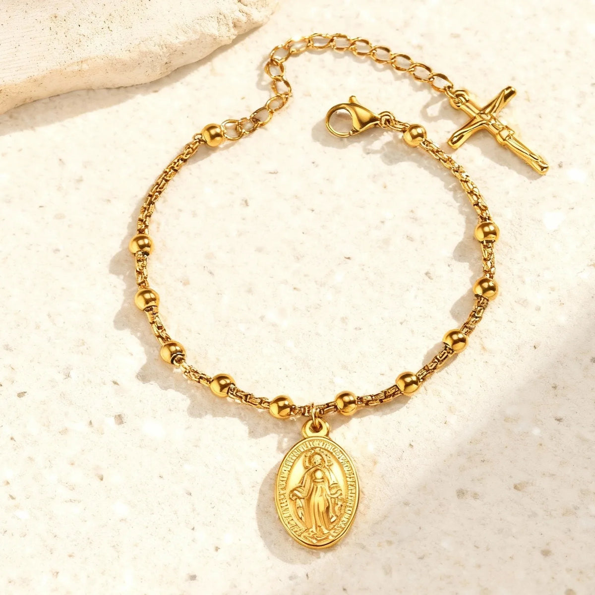 Bracelet Croix Foi — Acier Inoxydable