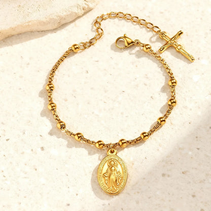 Bracelet Croix Foi — Acier Inoxydable