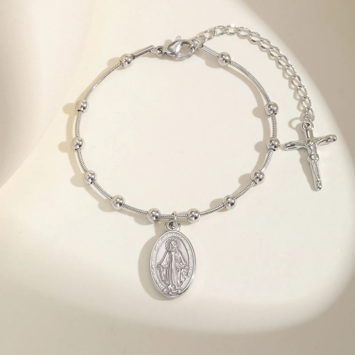 Bracelet Croix Foi — Acier Inoxydable
