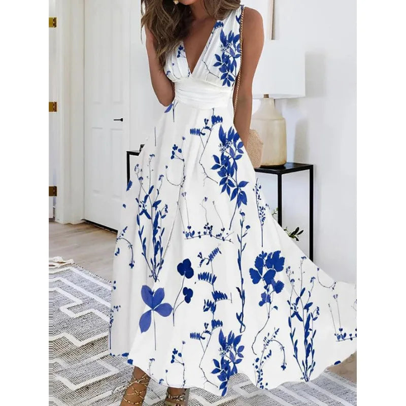 Robe Longue Fleurie — Taille Haute