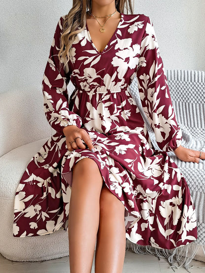Robe Midi Fleurie — Froncée
