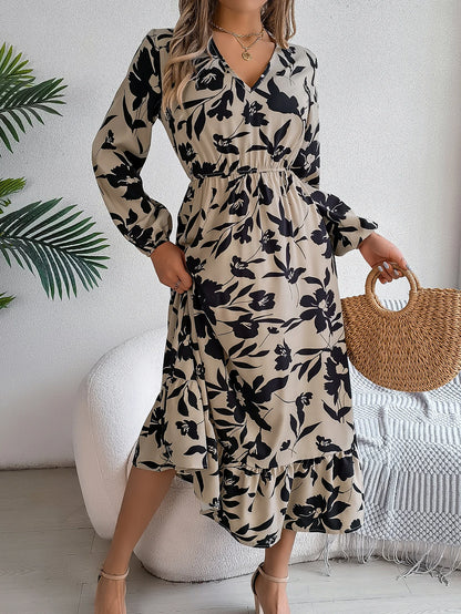 Robe Midi Fleurie — Froncée