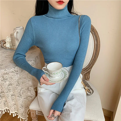 Pull Nora — Maille Côtelée à Col Roulé
